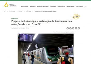 O autor do projeto, deputado Roosevelt Vilela, justifica que a presença dos sanitários é questão de saúde pública e dignidade para os usuários do Metro/DF